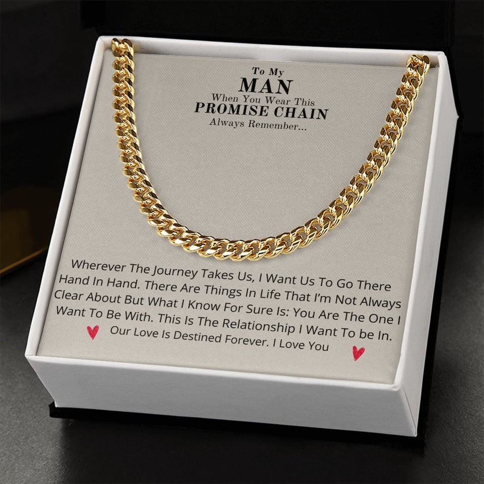 Our Journey Cuban Link Chain Gift For Men Anniversary Christmas Birthday Present For Husband Boyfriend Fiance