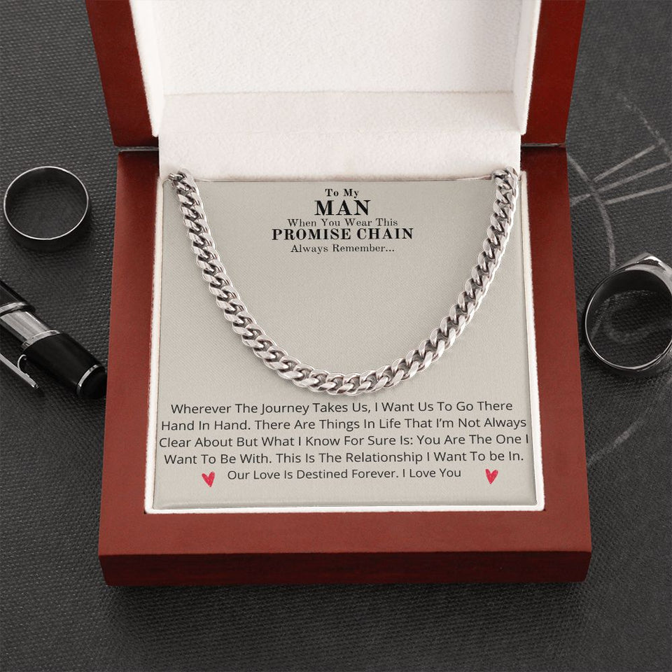 Our Journey Cuban Link Chain Gift For Men Anniversary Christmas Birthday Present For Husband Boyfriend Fiance