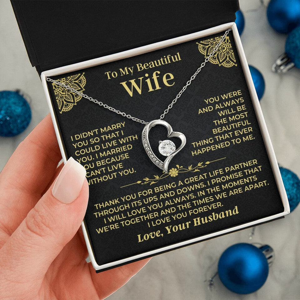 To My Beautiful Wife - Forever Love Gift Necklace, Necklace for Wife