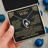 To My Beautiful Wife - Forever Love Gift Necklace, Necklace for Wife