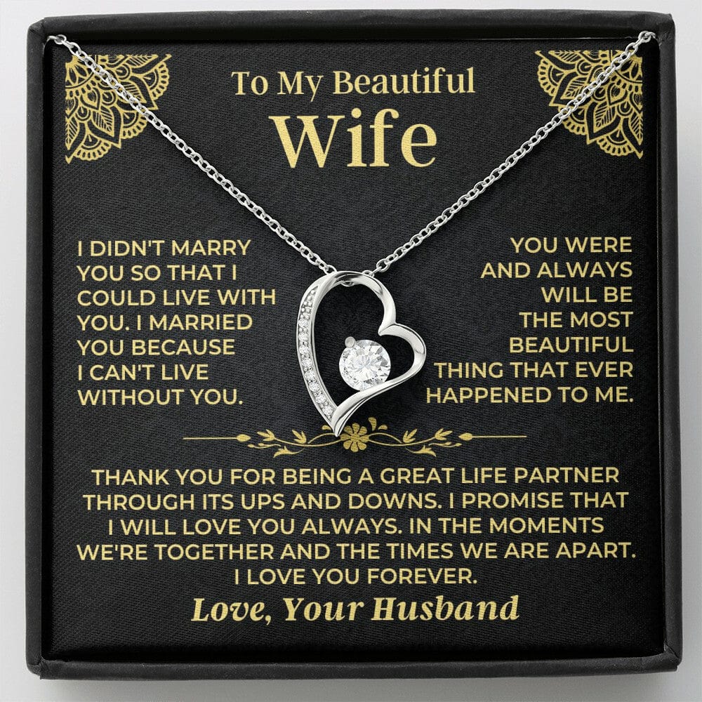 To My Beautiful Wife - Forever Love Gift Necklace, Necklace for Wife