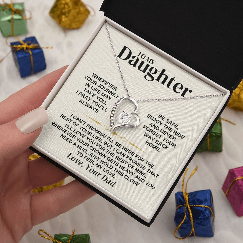To My Daughter Necklace - Love Dad - Necklace for Daughter Necklace from Dad to Daughter Forever Love Necklace