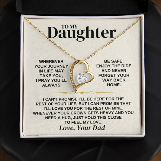 To My Daughter Necklace - Love Dad - Necklace for Daughter Necklace from Dad to Daughter Forever Love Necklace