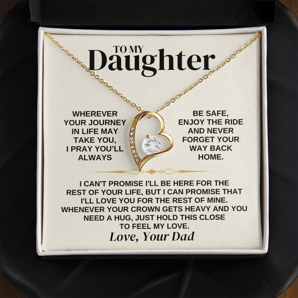 To My Daughter Necklace - Love Dad - Necklace for Daughter Necklace from Dad to Daughter Forever Love Necklace