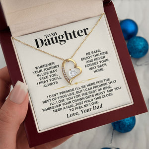 To My Daughter Necklace - Love Dad - Necklace for Daughter Necklace from Dad to Daughter Forever Love Necklace