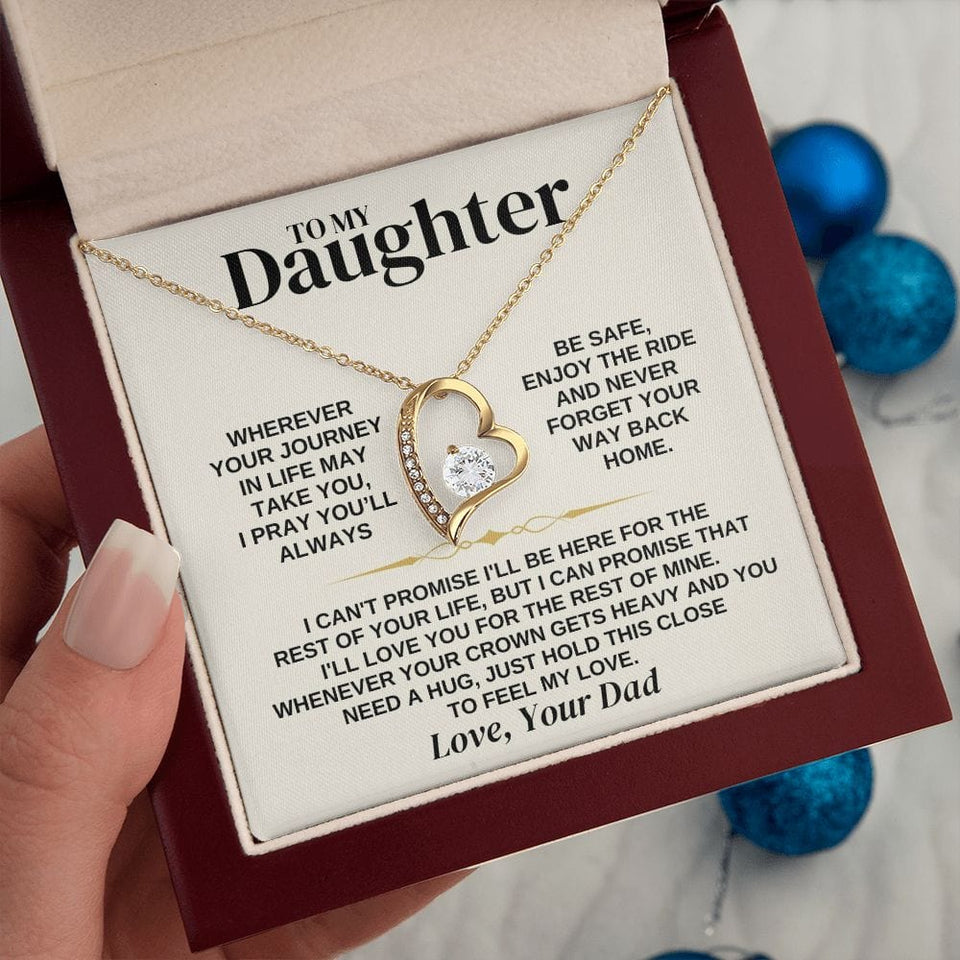 To My Daughter Necklace - Love Dad - Necklace for Daughter Necklace from Dad to Daughter Forever Love Necklace