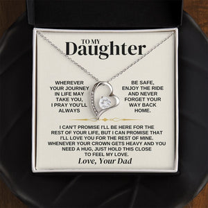 To My Daughter Necklace - Love Dad - Necklace for Daughter Necklace from Dad to Daughter Forever Love Necklace
