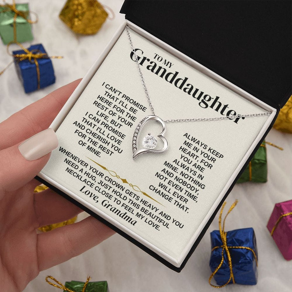 Granddaughter Necklace from Grandma - Necklace Close To Feel My Love, Best Necklace for Granddaughter, Forever Love Necklace