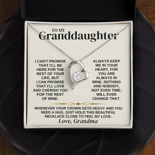 Granddaughter Necklace from Grandma - Necklace Close To Feel My Love, Best Necklace for Granddaughter, Forever Love Necklace