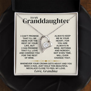 Granddaughter Necklace from Grandma - Necklace Close To Feel My Love, Best Necklace for Granddaughter, Forever Love Necklace
