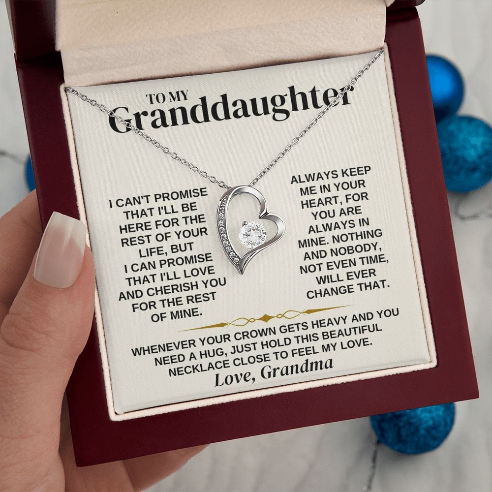 Granddaughter Necklace from Grandma - Necklace Close To Feel My Love, Best Necklace for Granddaughter, Forever Love Necklace