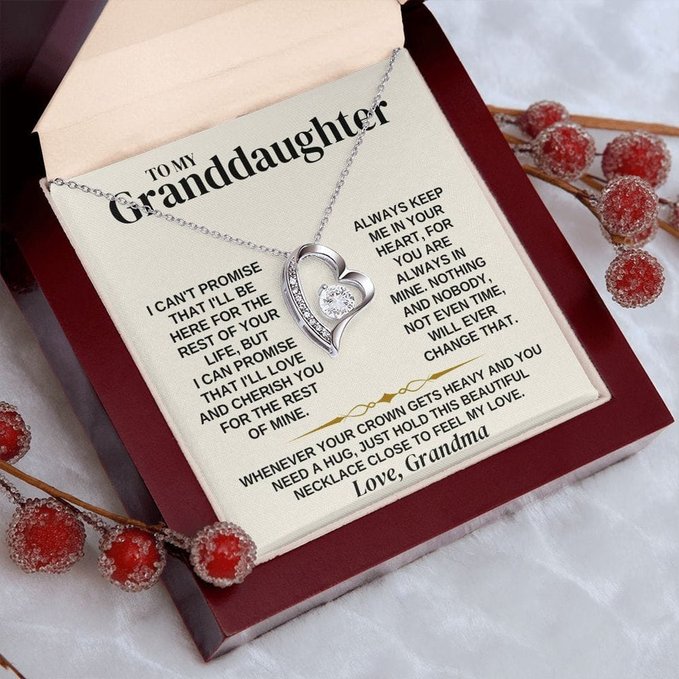 Granddaughter Necklace from Grandma - Necklace Close To Feel My Love, Best Necklace for Granddaughter, Forever Love Necklace