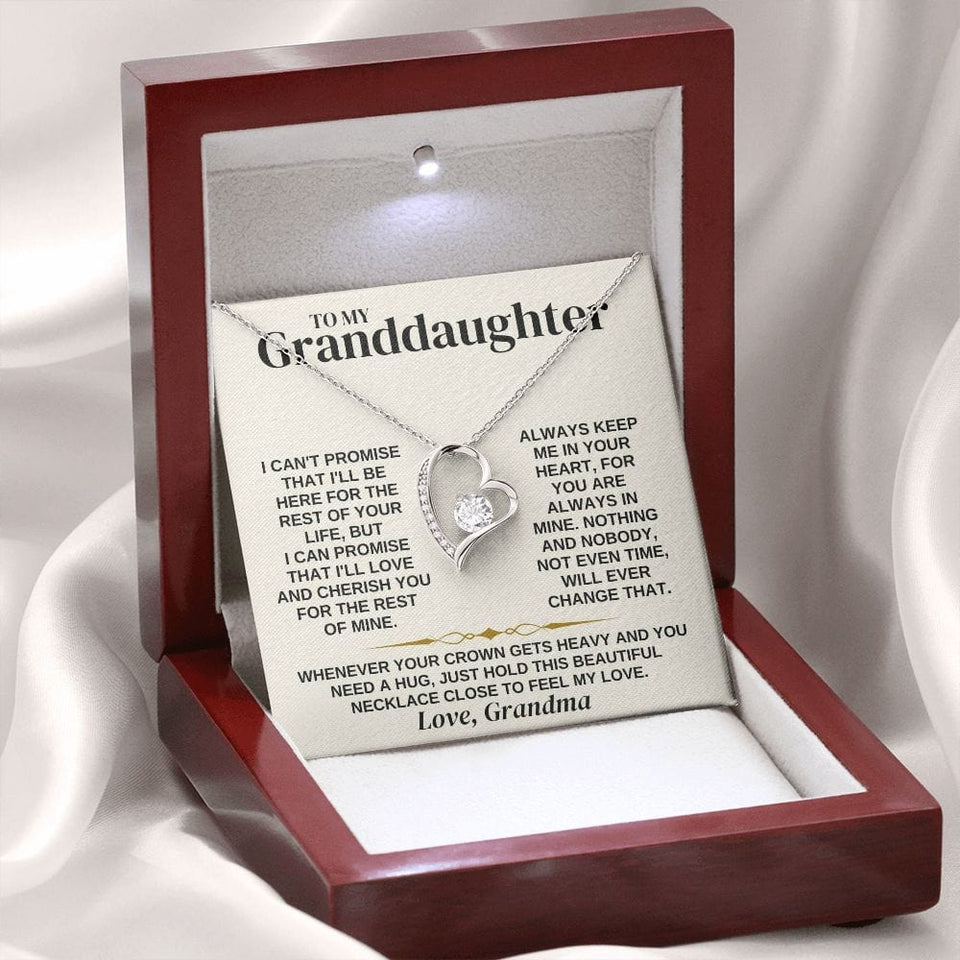 Granddaughter Necklace from Grandma - Necklace Close To Feel My Love, Best Necklace for Granddaughter, Forever Love Necklace