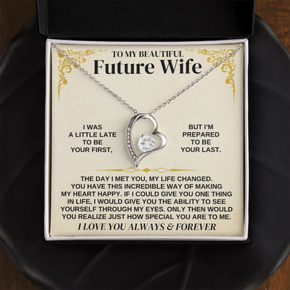 To My Beautiful Future Wife Necklace - Gift for Valentine Day, Gift for Wife, Girfriend Necklace, Forever Love Necklace Gift