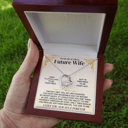 To My Beautiful Future Wife Necklace - Gift for Valentine Day, Gift for Wife, Girfriend Necklace, Forever Love Necklace Gift