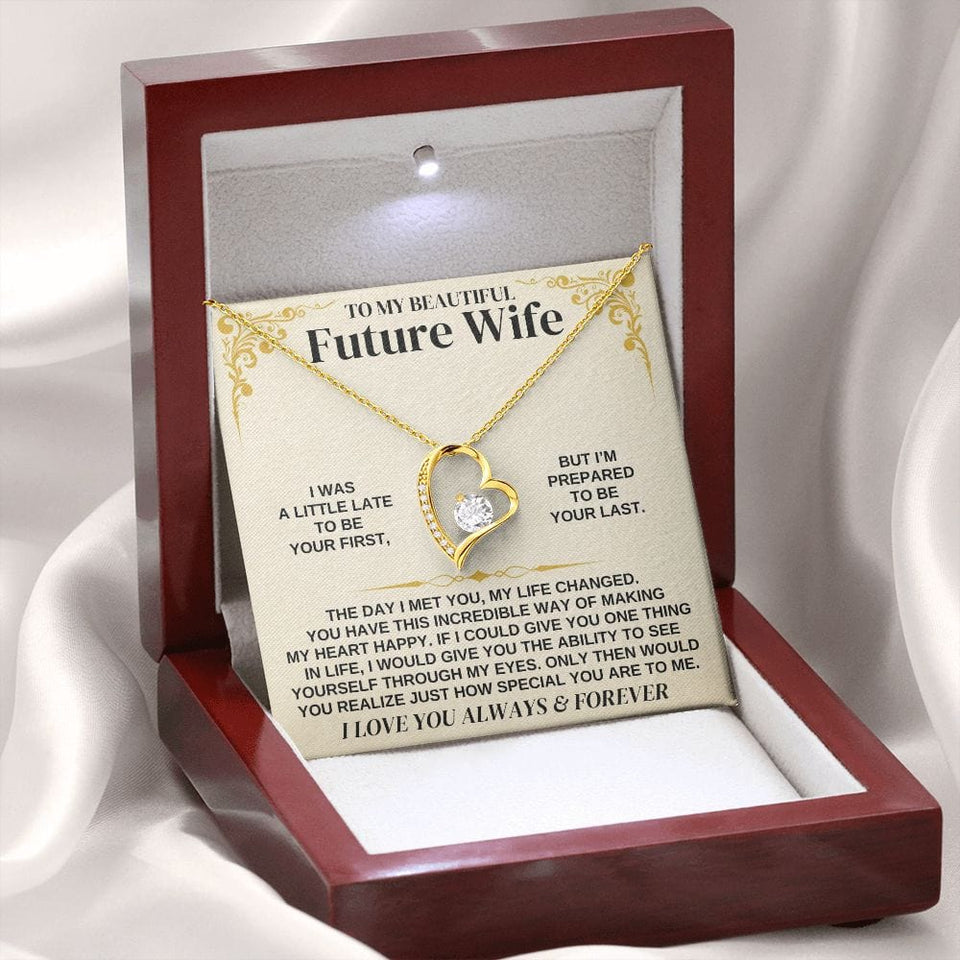 To My Beautiful Future Wife Necklace - Gift for Valentine Day, Gift for Wife, Girfriend Necklace, Forever Love Necklace Gift