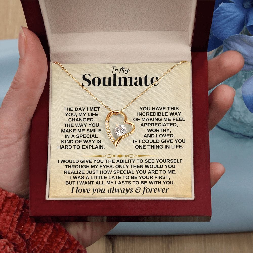 To My Soulmate Necklace - Forever Love Necklace From Husband, Necklace for Wife, Gift for Girlfriend from Boyfriend