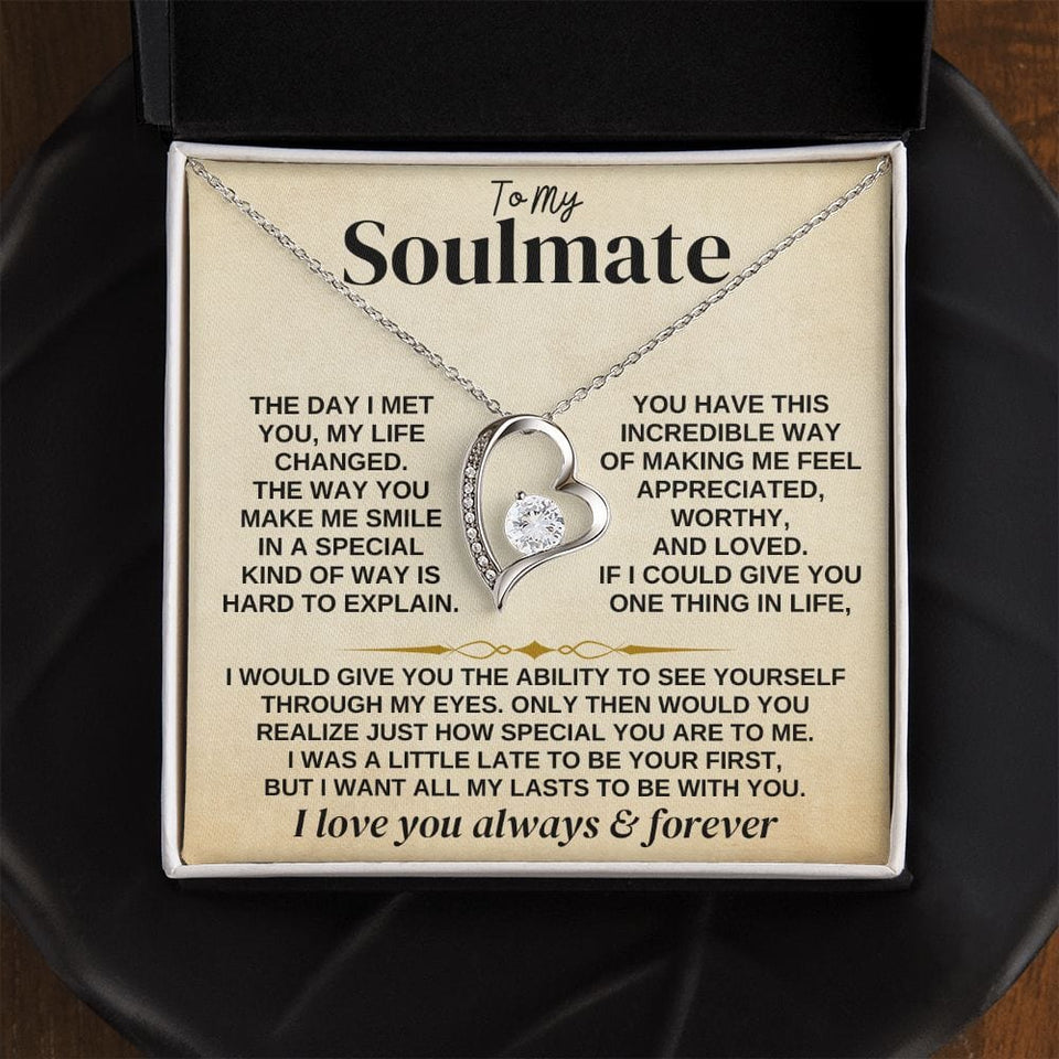 To My Soulmate Necklace - Forever Love Necklace From Husband, Necklace for Wife, Gift for Girlfriend from Boyfriend