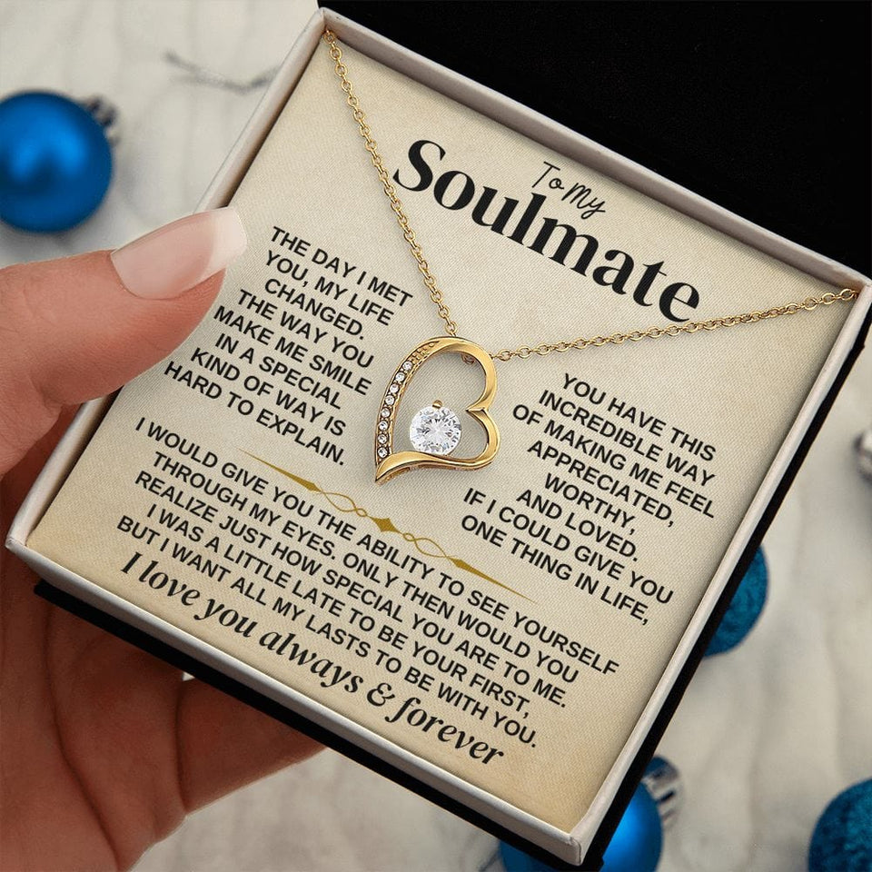 To My Soulmate Necklace - Forever Love Necklace From Husband, Necklace for Wife, Gift for Girlfriend from Boyfriend