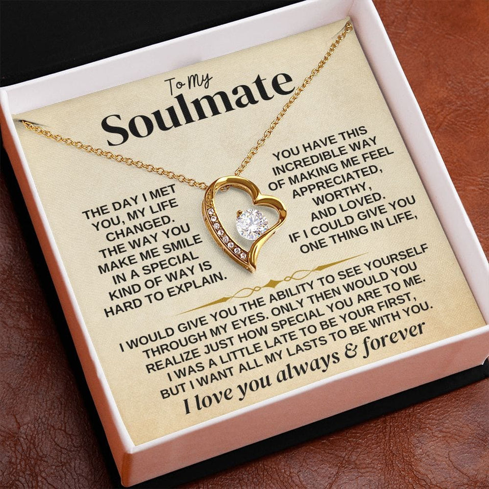 To My Soulmate Necklace - Forever Love Necklace From Husband, Necklace for Wife, Gift for Girlfriend from Boyfriend