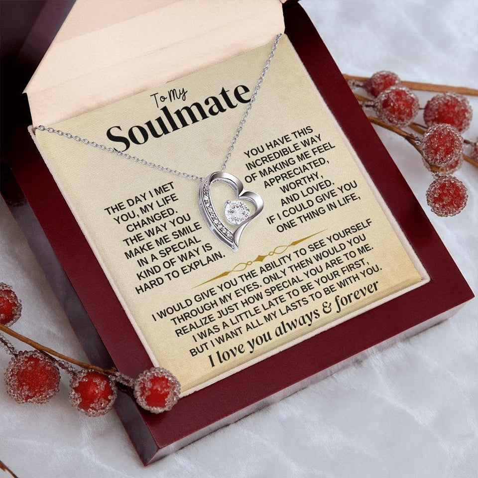 To My Soulmate Necklace - Forever Love Necklace From Husband, Necklace for Wife, Gift for Girlfriend from Boyfriend