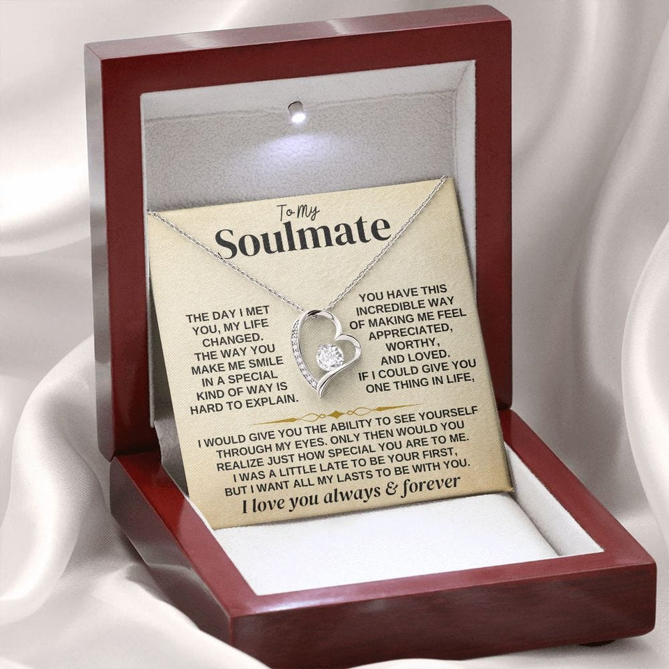 To My Soulmate Necklace - Forever Love Necklace From Husband, Necklace for Wife, Gift for Girlfriend from Boyfriend
