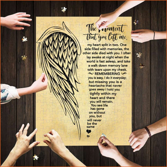 Jigsaw Puzzle Canvas Family The Moment You Left Me Perfect Gifts Idea 