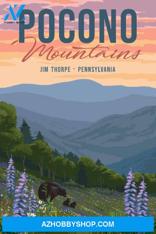Jim Thorpe Pennsylvania Pocono Mountains Bear And Spring Flowers 
