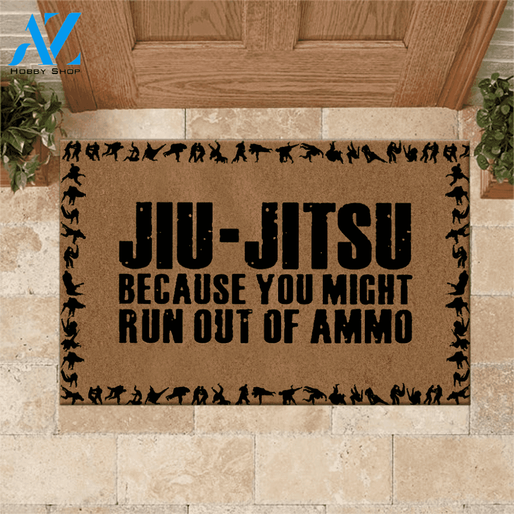 Jiu Jitsu Doormat Jiu Jitsu Because You Run Out Of Ammo | Welcome Mat | House Warming Gift