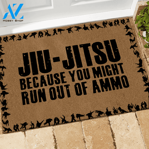 Jiu Jitsu Doormat Jiu Jitsu Because You Run Out Of Ammo | Welcome Mat | House Warming Gift