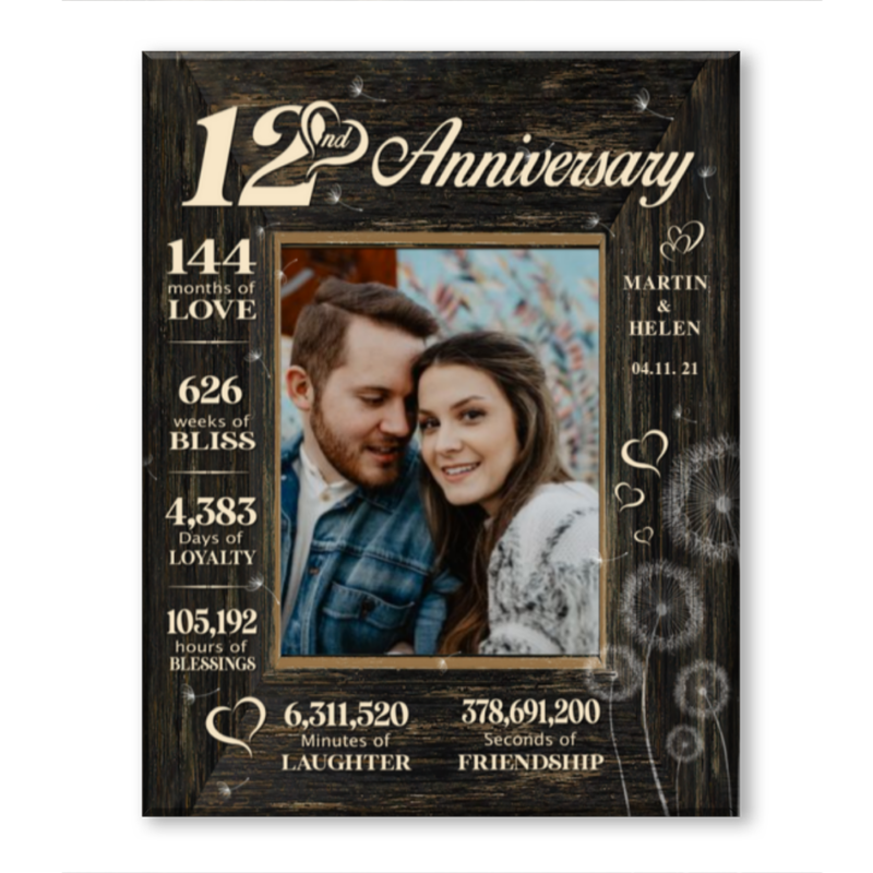 12th Year Anniversary Gift, 12 Year Anniversary Gift For Wife, 12 Year Anniversary Gift For Husband