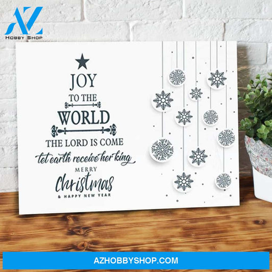 Joy To The World The Lord Is Come Merry Christmas Canvas Wall Art