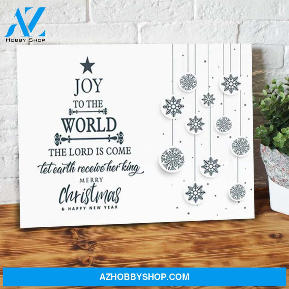 Joy To The World The Lord Is Come Merry Christmas Canvas Wall Art