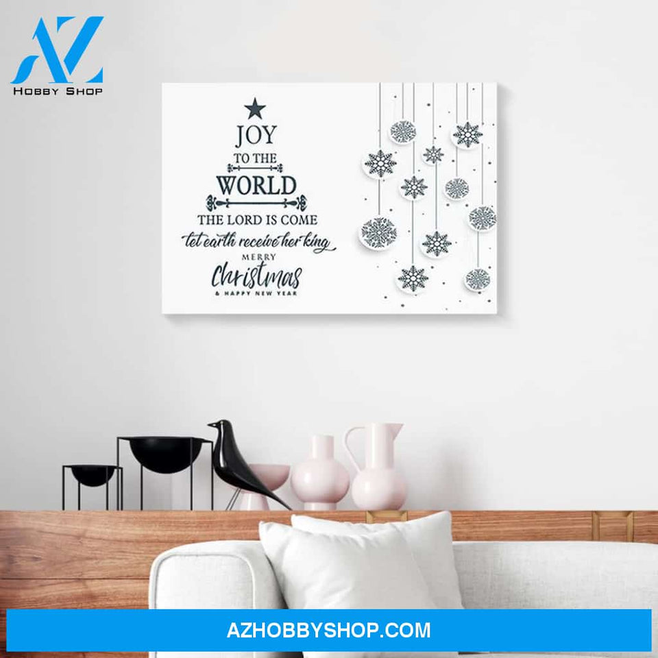 Joy To The World The Lord Is Come Merry Christmas Canvas Wall Art