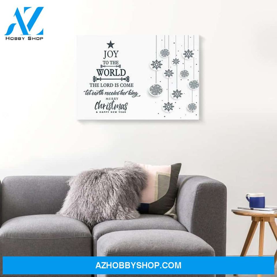 Joy To The World The Lord Is Come Merry Christmas Canvas Wall Art
