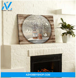 Joy White Butterfly and Pussy Willow Flower Canvas Wall Art Decor