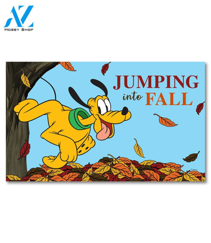 Jumping Into Fall Pluto Doormat - 18" x 30"