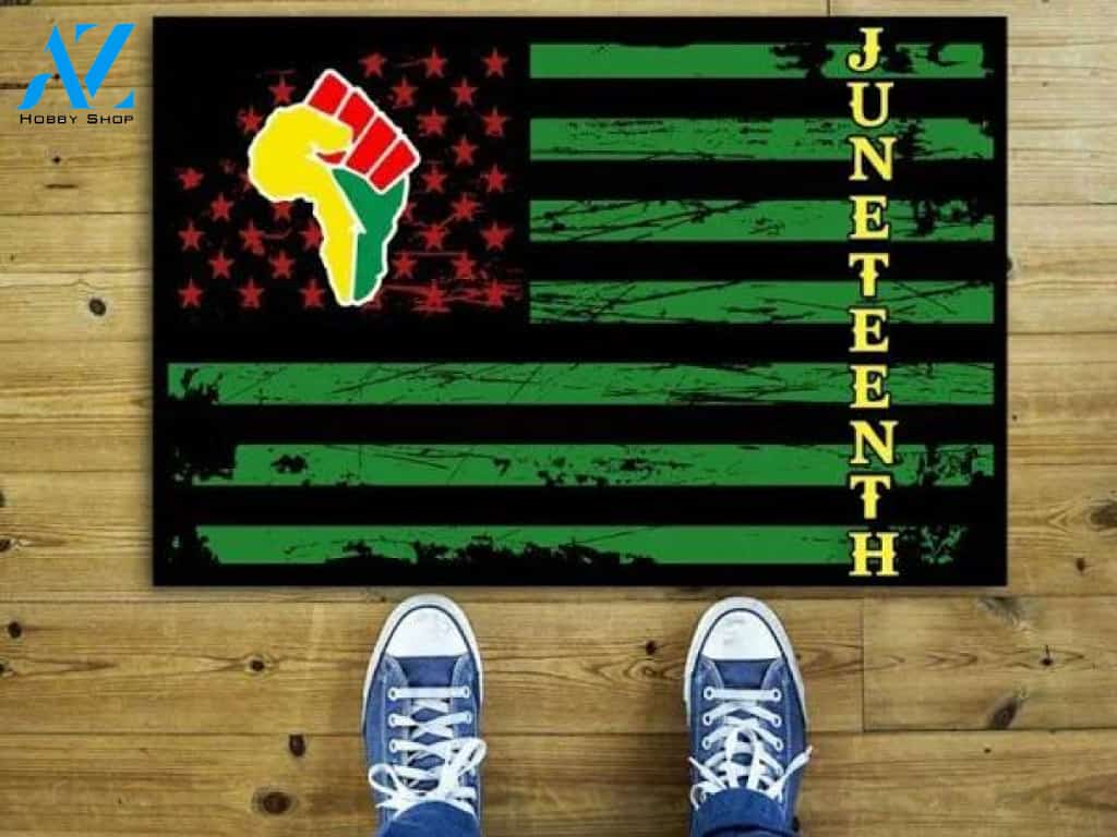 Juneteenth African Pride Black dom Independent Day Rubber Doormat