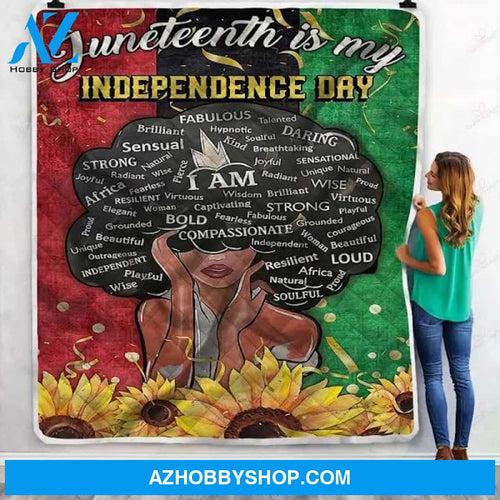 Juneteenth Afro Black Queen Black Lives Matter Sherpa Fleece Blanket UI CYLI HGB Throw Blanket