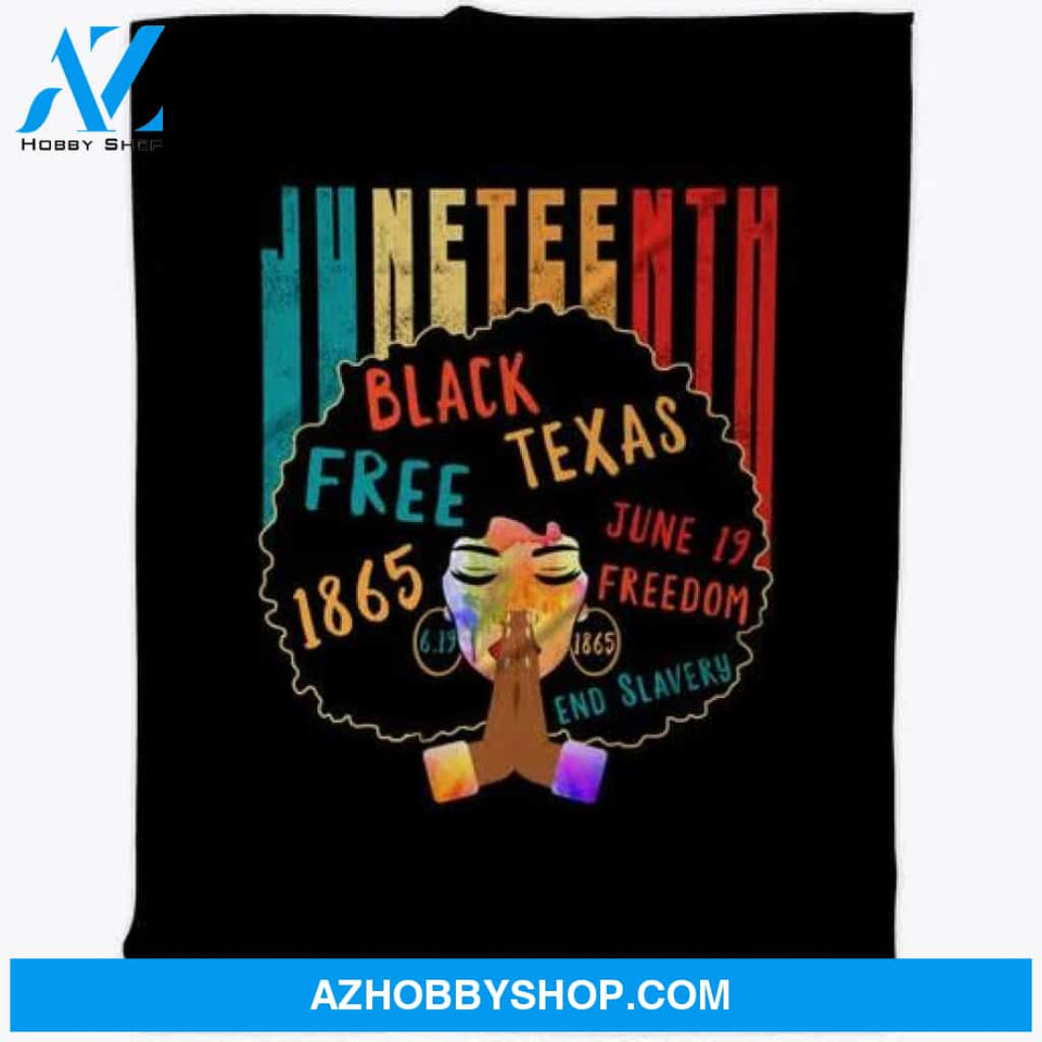 Juneteenth Shirt, Afro American Prying Blankets - Black - Design