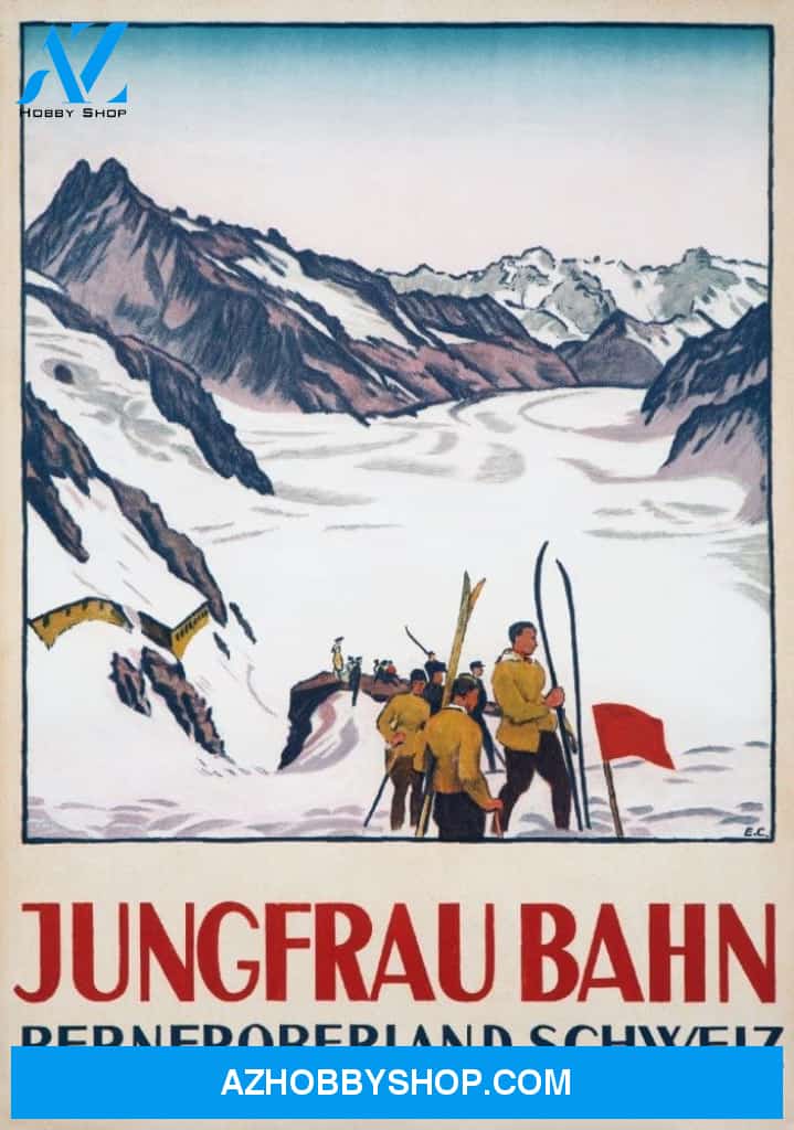 Jungfrau Bahn Switzerland C. 1919 Vintage Poster