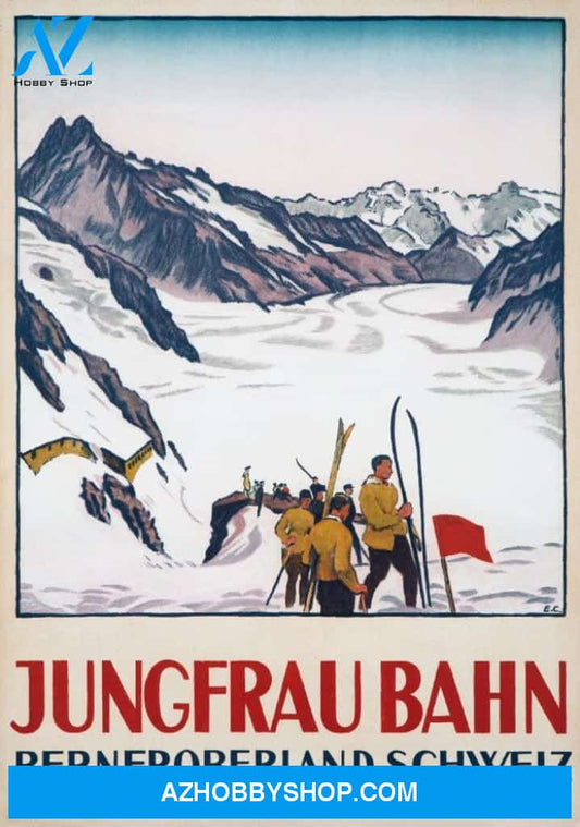 Jungfrau Bahn Switzerland C. 1919 Vintage Poster