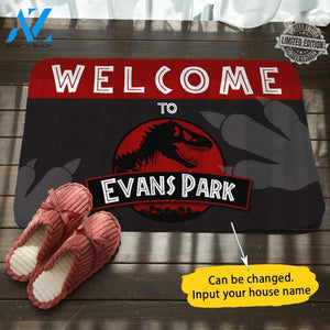 Jurassic Park Personalized Name Door Mat