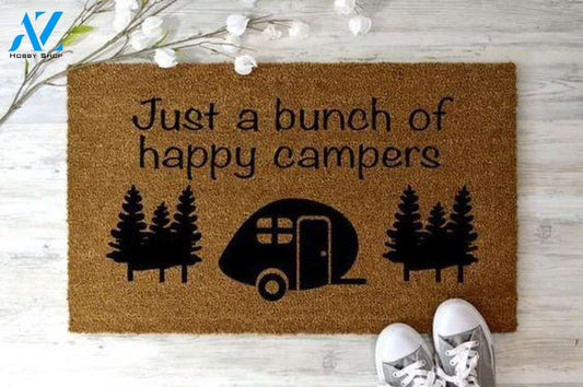 Just A Buch Of Happy Campers Doormat Welcome Mat House Warming Gift Home Decor Funny Doormat Gift Idea