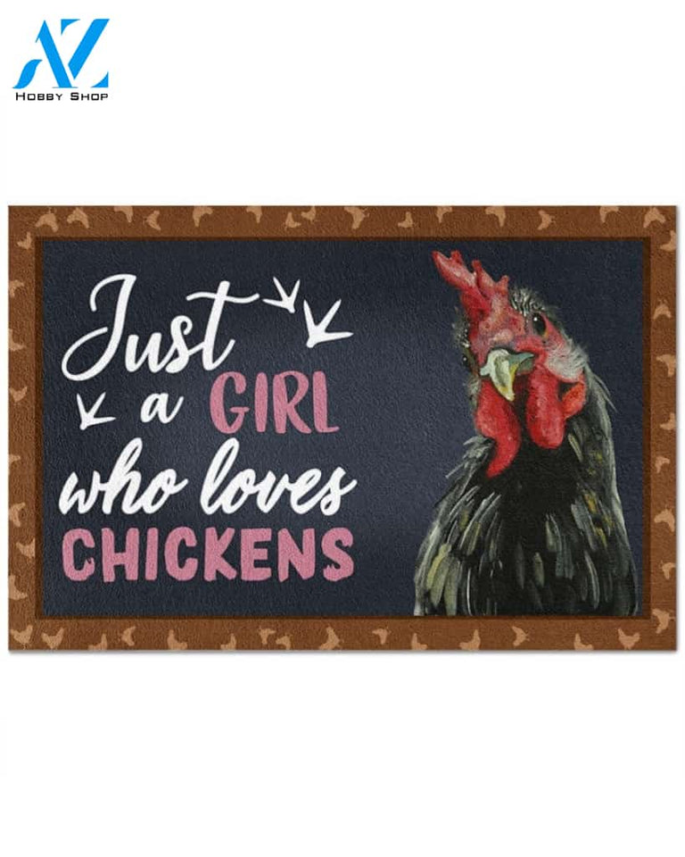 Just A Girl - Chicken Indoor And Outdoor Doormat Warm House Homefarm Decor Gift Welcome Mat Gift For Chicken Lovers Gift For Farmer