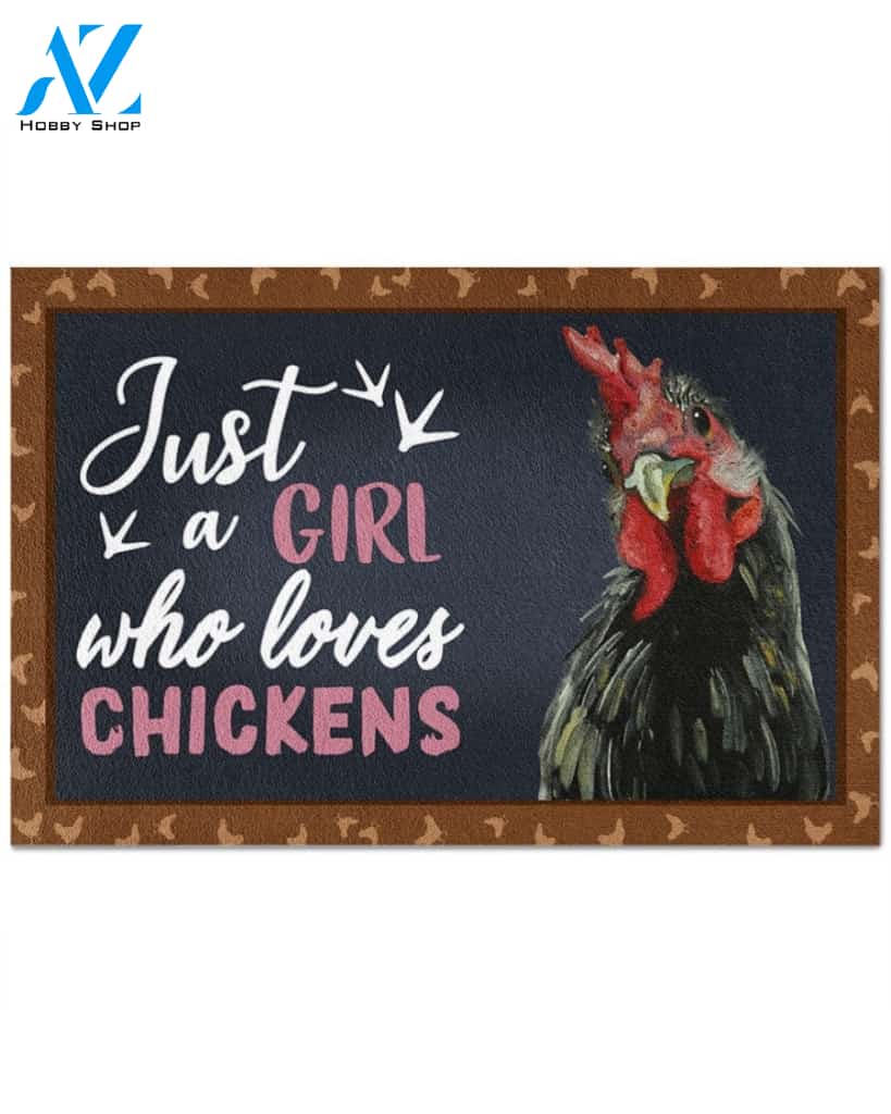 Just A Girl - Chicken Indoor And Outdoor Doormat Warm House Homefarm Decor Gift Welcome Mat Gift For Chicken Lovers Gift For Farmer