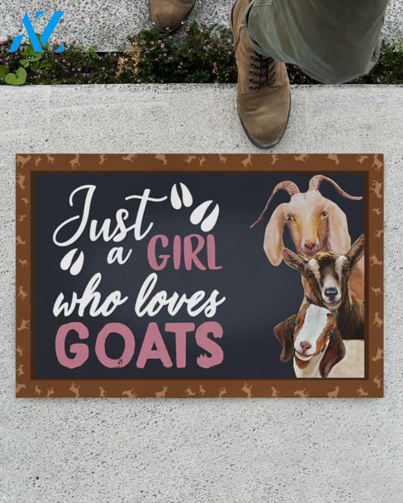 Just A Girl - Goat Indoor And Outdoor Doormat Warm House Gift Welcome Mat Homefarm Decor Gift For Goat Lovers Gift For Farmer