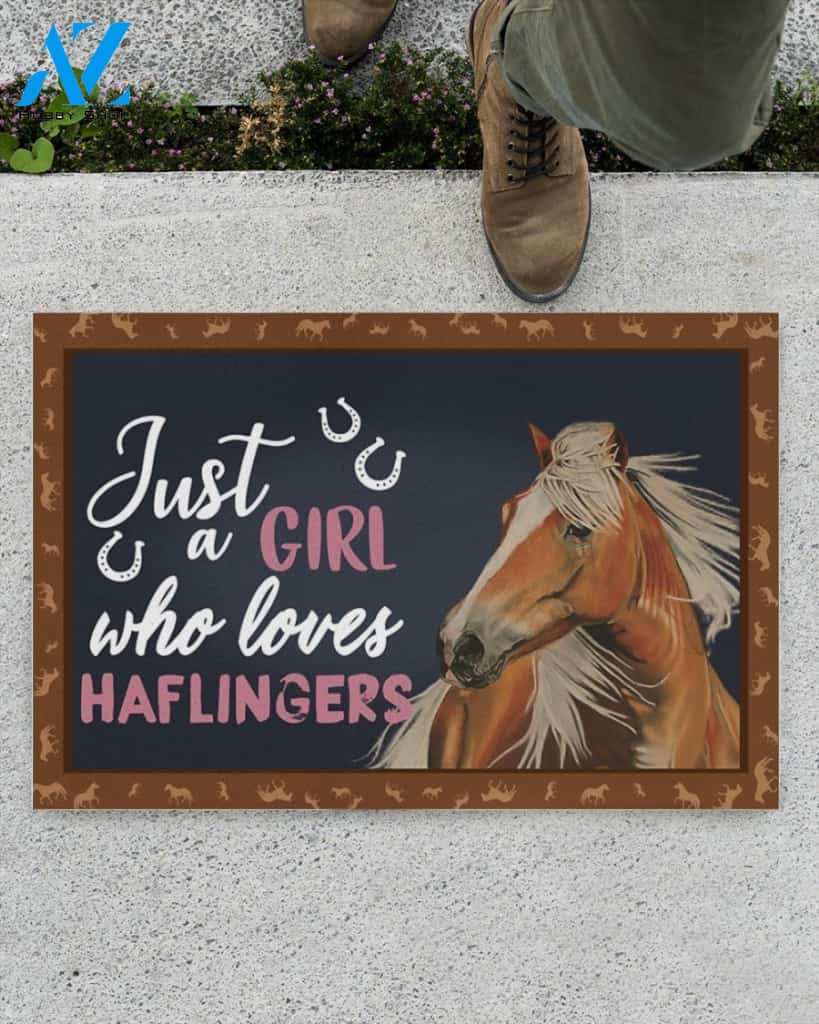 Just A Girl - Haflinger Indoor And Outdoor Doormat Warm House Gift Welcome Mat Homefarm Decor Gift For Haflinger Lovers Gift For Farmer