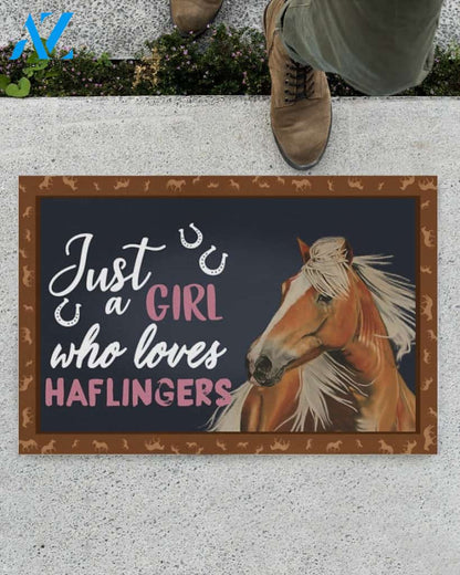 Just A Girl - Haflinger Indoor And Outdoor Doormat Warm House Gift Welcome Mat Homefarm Decor Gift For Haflinger Lovers Gift For Farmer