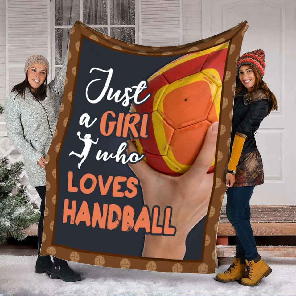 Just A Girl Loves Handball Blanket Gift For Handball Lovers Birthday Gift Home Decor Bedding Couch Sofa Soft and Comfy Cozy